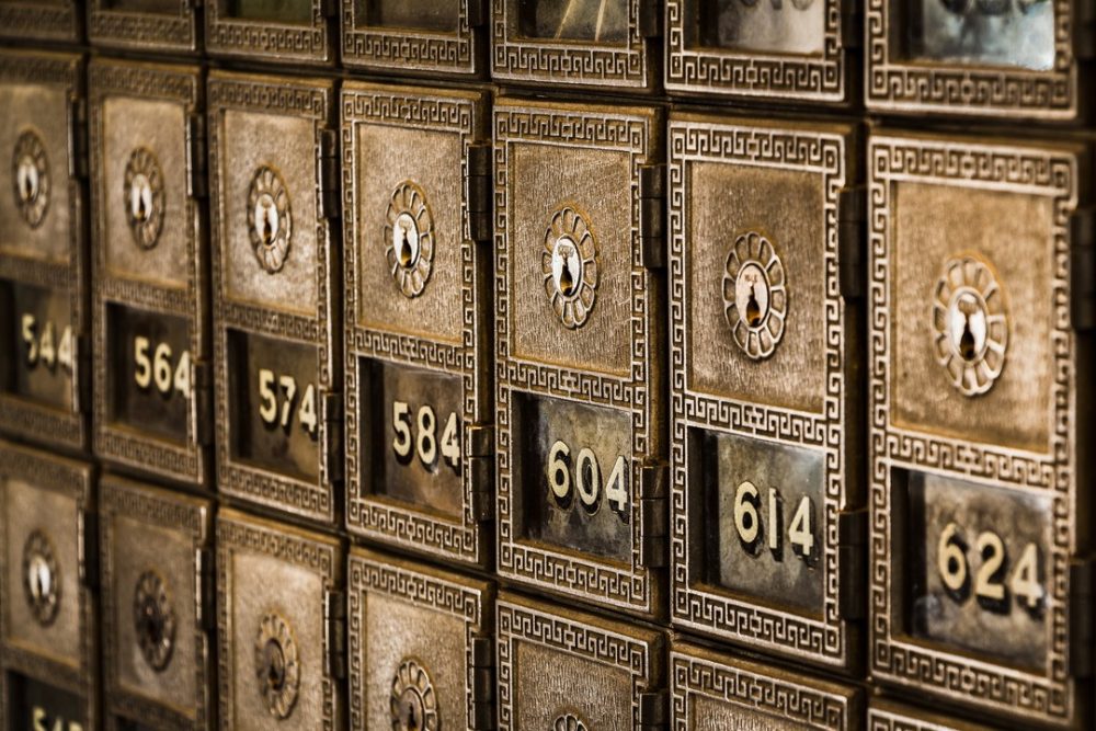 GDPR article image. Image of bank safety deposit boxes.