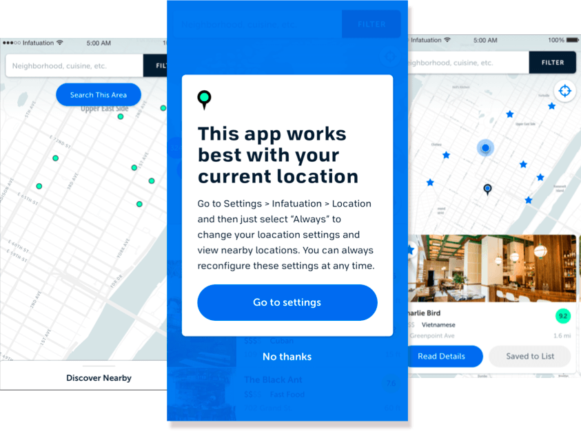 A main driver of re-imagining the app was to focus on a user-experience centered around real-time location.
