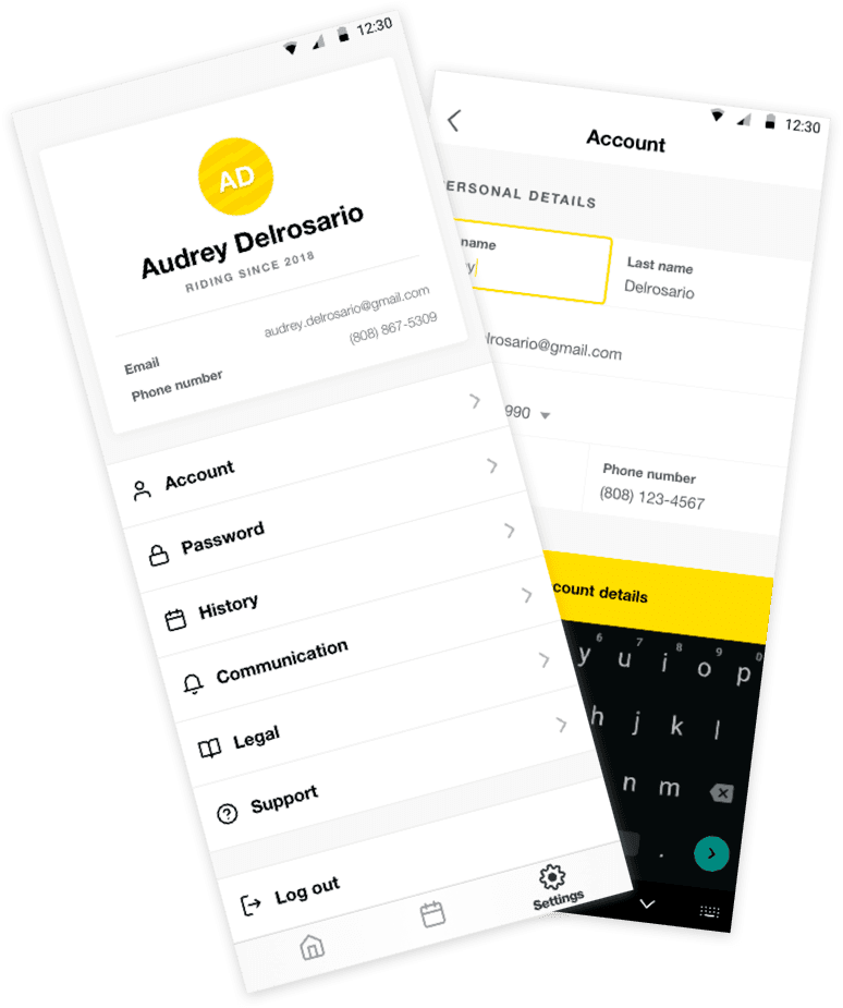 Fully manage every aspect of your account and experience directly from within the app.